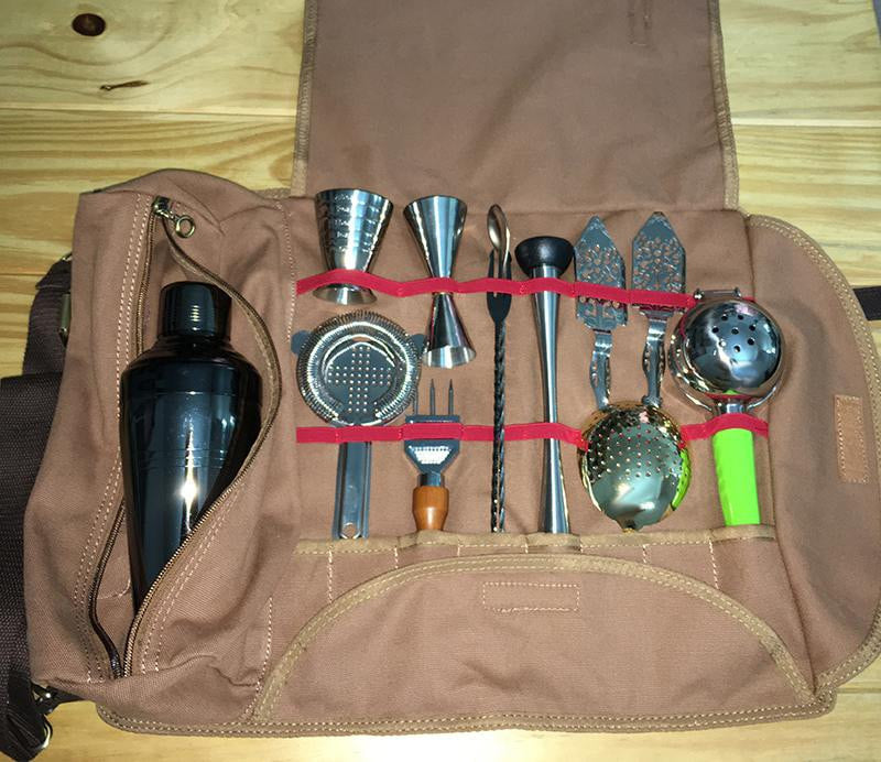 Sac De Transport Pour Barman – Trousse De Voyage Avec Poches, Protection Renforcée | Idéal Cocktails à Domicile Ou En Déplacement