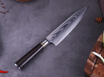 Couteaux de Cuisine Damascus<br>Poignée Noire - Queue de Coq