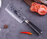 Couteaux de Cuisine Damascus<br>Poignée Noire - Queue de Coq
