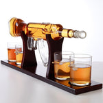 AK47 Gun Decanter Pistol Shape Wine Bottle Drinks Set Four Shots Glasses And One Shot With Whiskey Gun Decanter Drinks Set